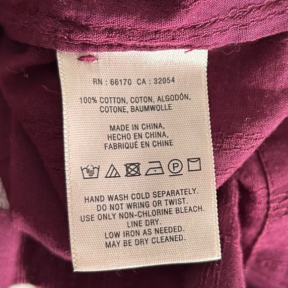 Anthropologie Maeve Gelise Button Blouse Size Small Plum Purple Pintucked Small - Picture 6 of 6